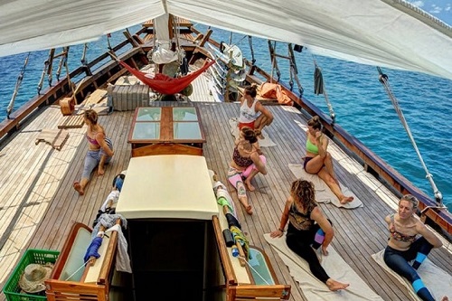 Carpe Diem's yoga on board