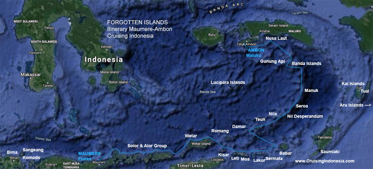 Forgotten Islands Itinerary Maumere-Ambon - Cruising Indonesia Forgotten Islands all itinerary from Maumere to Ambon