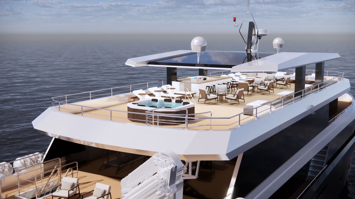 King Neptune's upper deck with jacuzzi Upper deck with jacuzzi of King Neptune