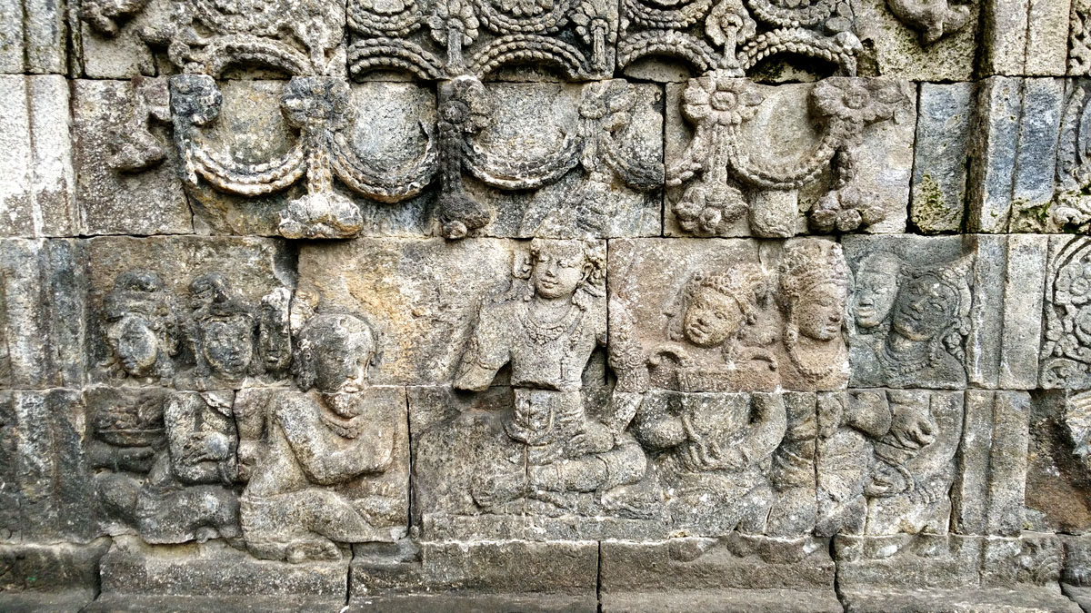Buddha's teachings at Borobudur temple in Java