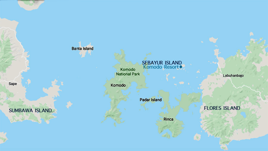 Sebayur Island and Komodo Map
