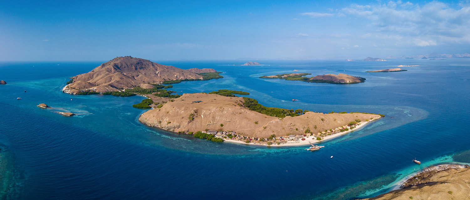 Arial view of Sebayur Island and Komodo Resort