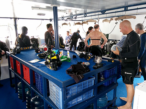 Maluku Explorer's dive deck