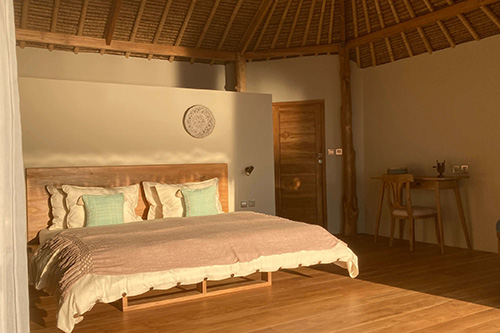 Cliff villa bedroom at Savu South Alor Resort