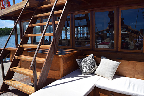 Detail of main deck of Tiare Cruise
