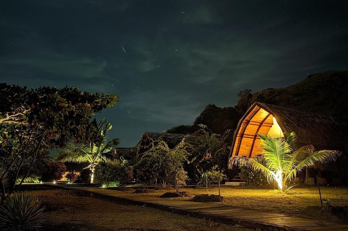 Atmosphere of Komodo Resort at night
