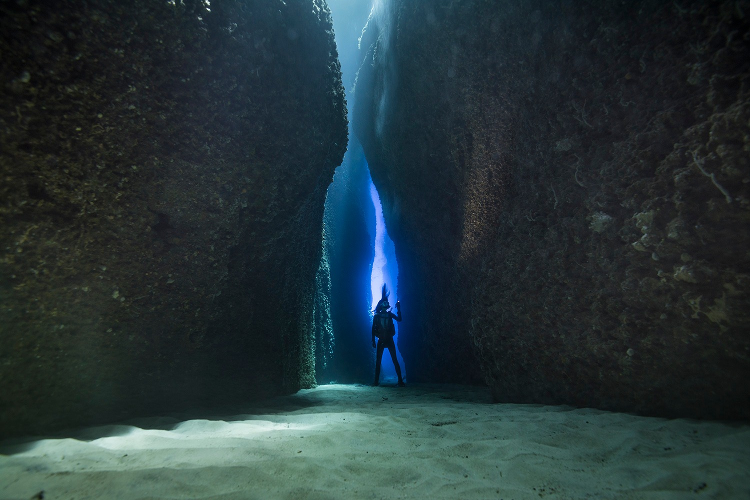 Cave diving at Leru Cut in Solomon Islands 

