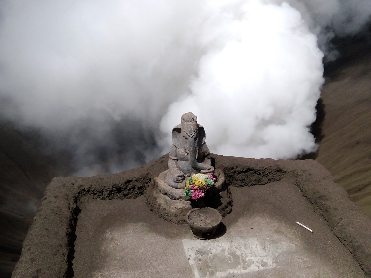 Shrine dedicated to Ganesha on Bromo crater

