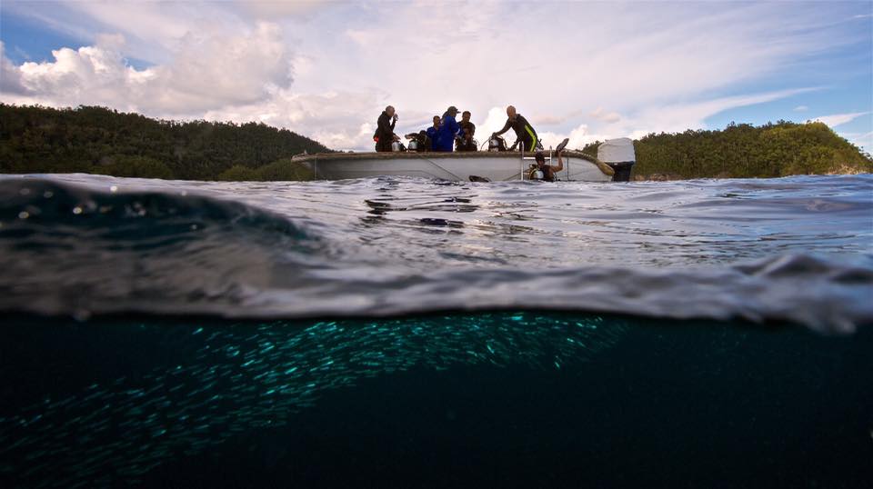 Tender boats of Dewi Nusantara liveaboard in Triton Bay