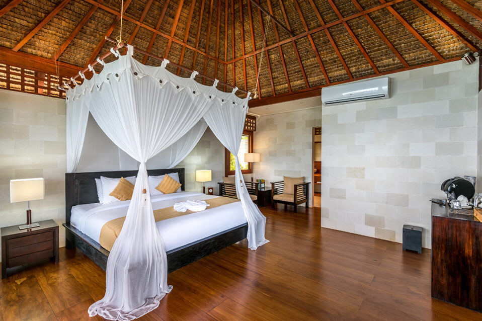 Villa’s bedroom at Wakatobi Dive Resort
