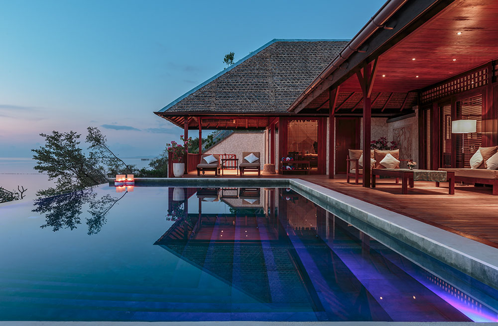One-bedroom villa pool deck at Wakatobi Dive Resort
