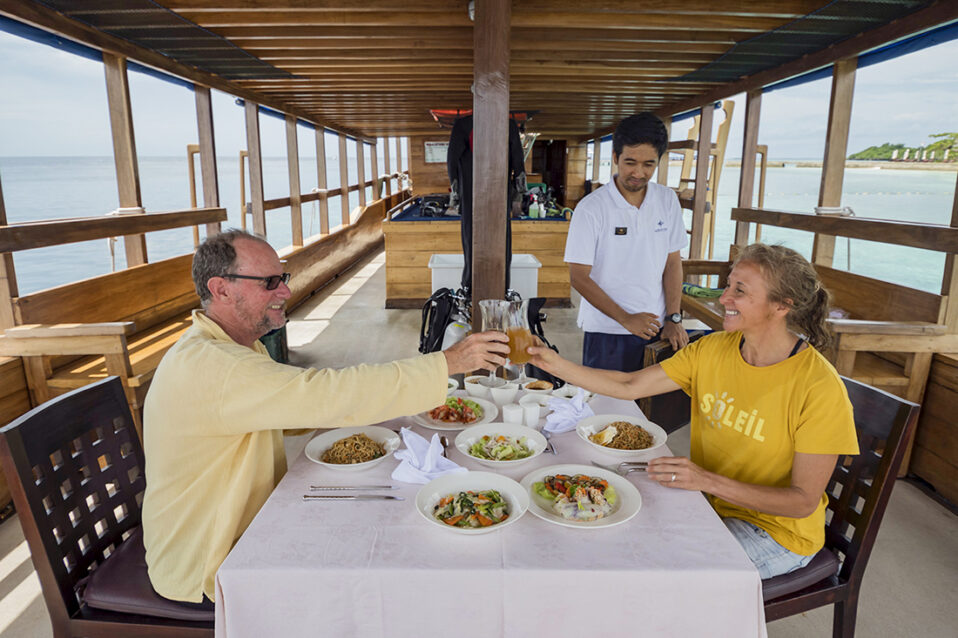 Villa’s private boat at Wakatobi Dive Resort
