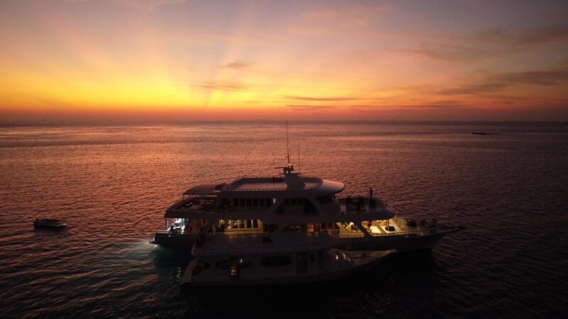 Blue Shark 2 Liveaboard at the Maldivian sunset