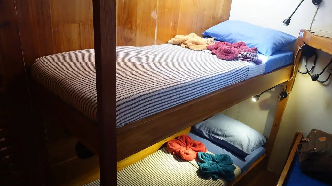 Twin cabin on the lower deck of Gaya Baru Indah