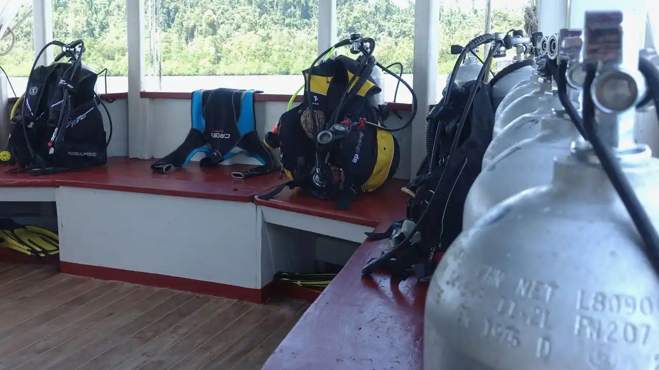 Dive deck of Gaya Baru Indah Liveaboard