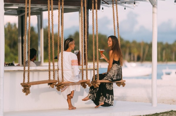 Chillout in the lounge of Awera Resort in the Mentawai Islands